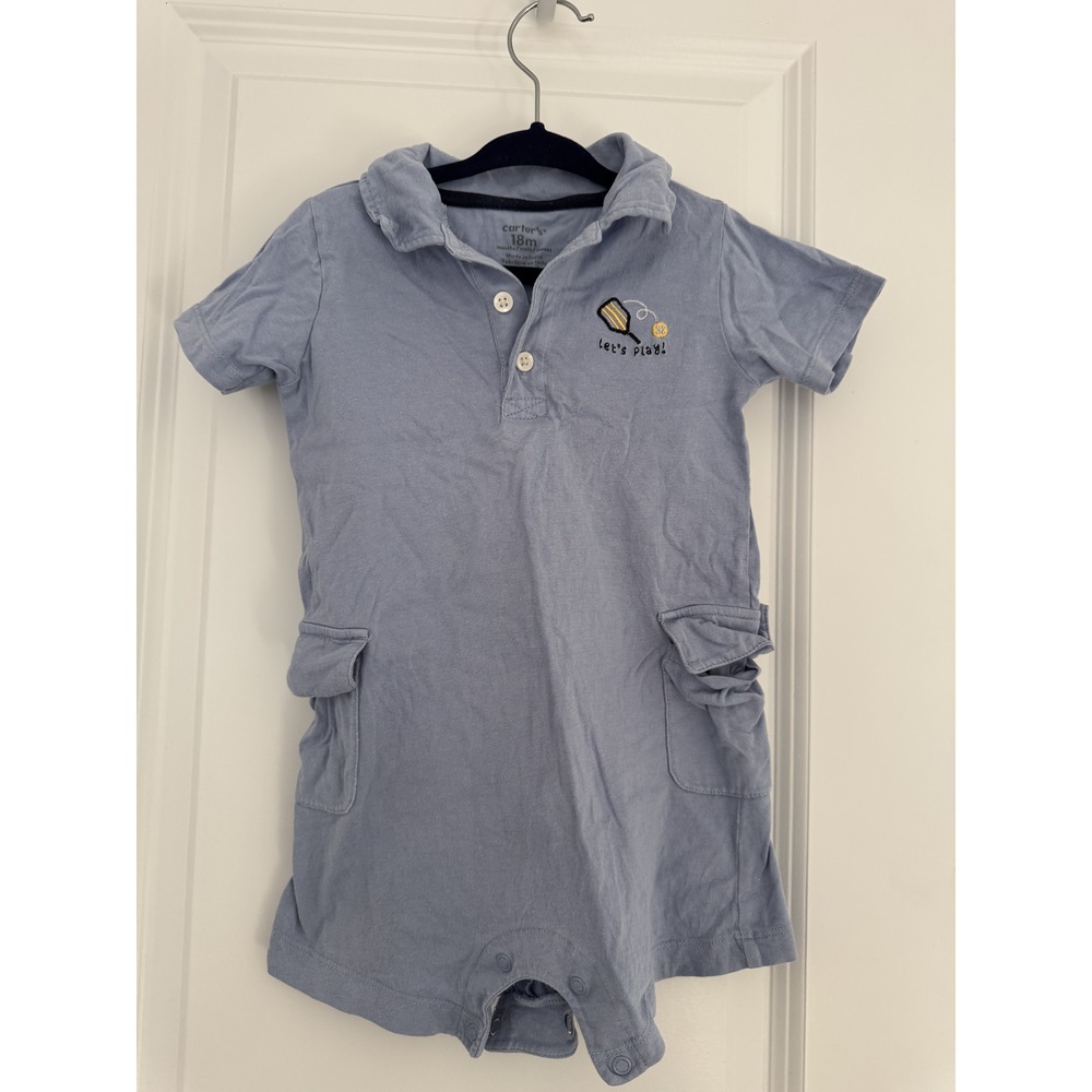Carter's Let's Play Short Sleeve Romper Size 18mo